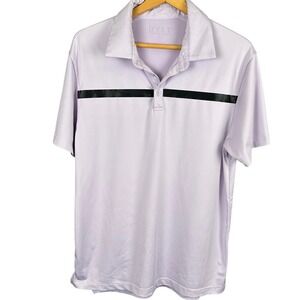 BYLT Premium Basics Mens Large Lavender Purple Black Stripe Golf Polo Shirt